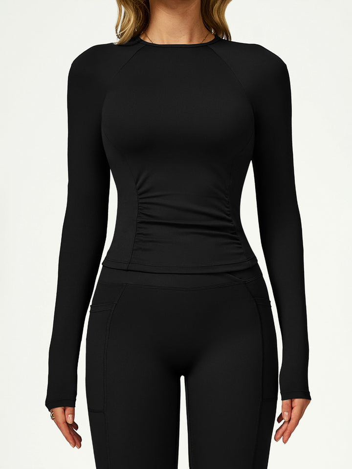 Small Round Neck Long Sleeve Top