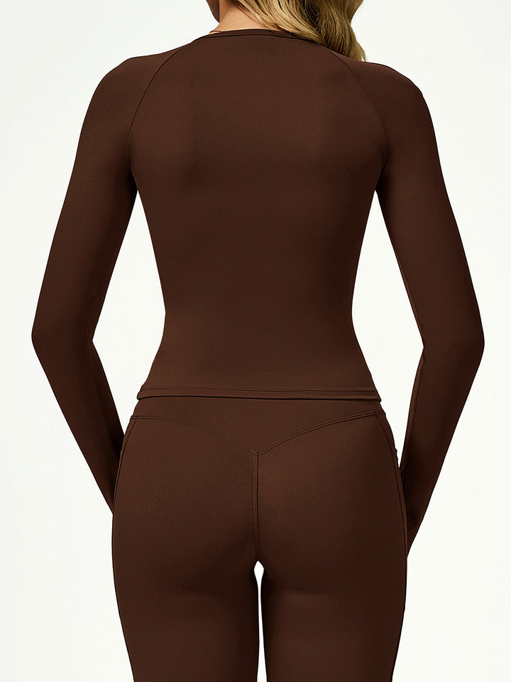 Small Round Neck Long Sleeve Top