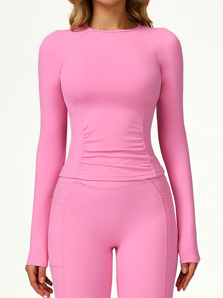 Small Round Neck Long Sleeve Top