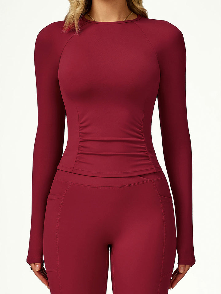 Small Round Neck Long Sleeve Top