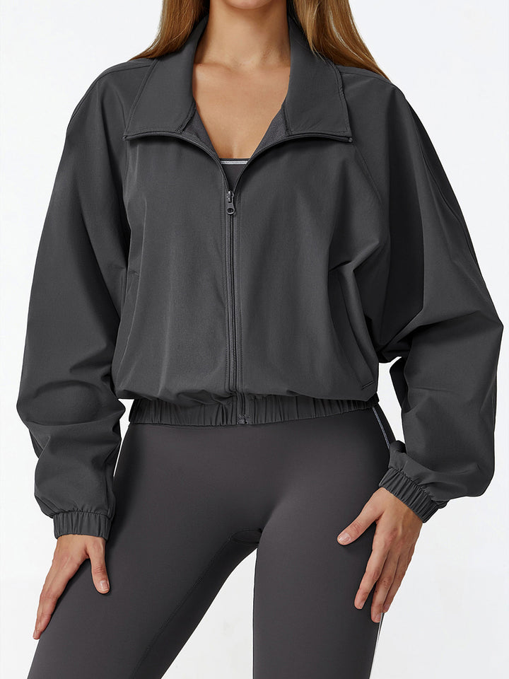Stand Collar Full-Zip Sports Coat