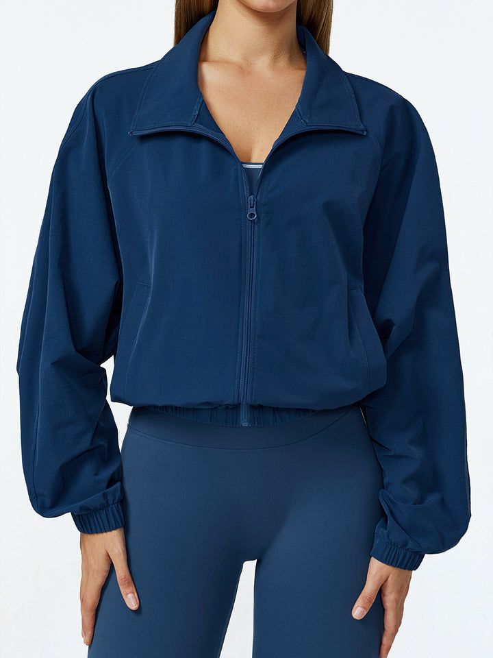 Stand Collar Full-Zip Sports Coat