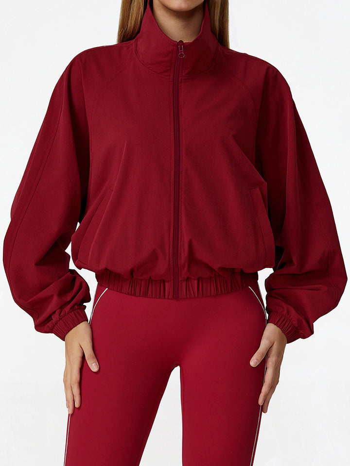Stand Collar Full-Zip Sports Coat