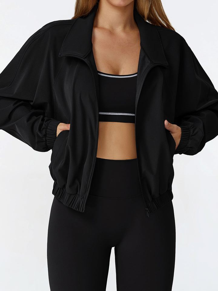 Stand Collar Full-Zip Sports Coat