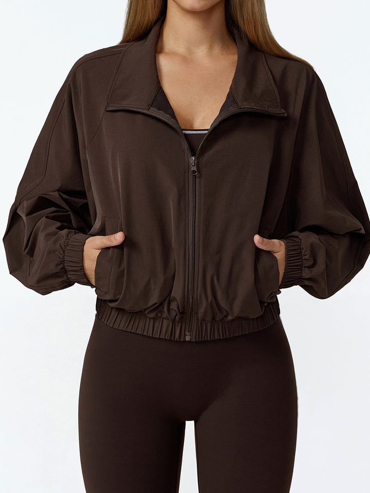 Stand Collar Full-Zip Sports Coat