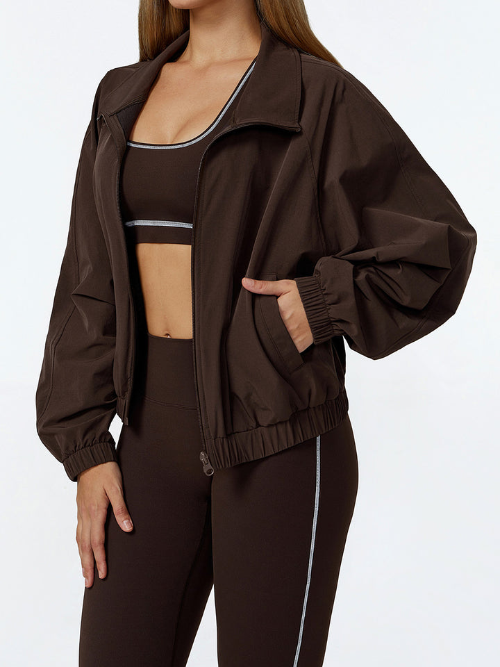 Stand Collar Full-Zip Sports Coat