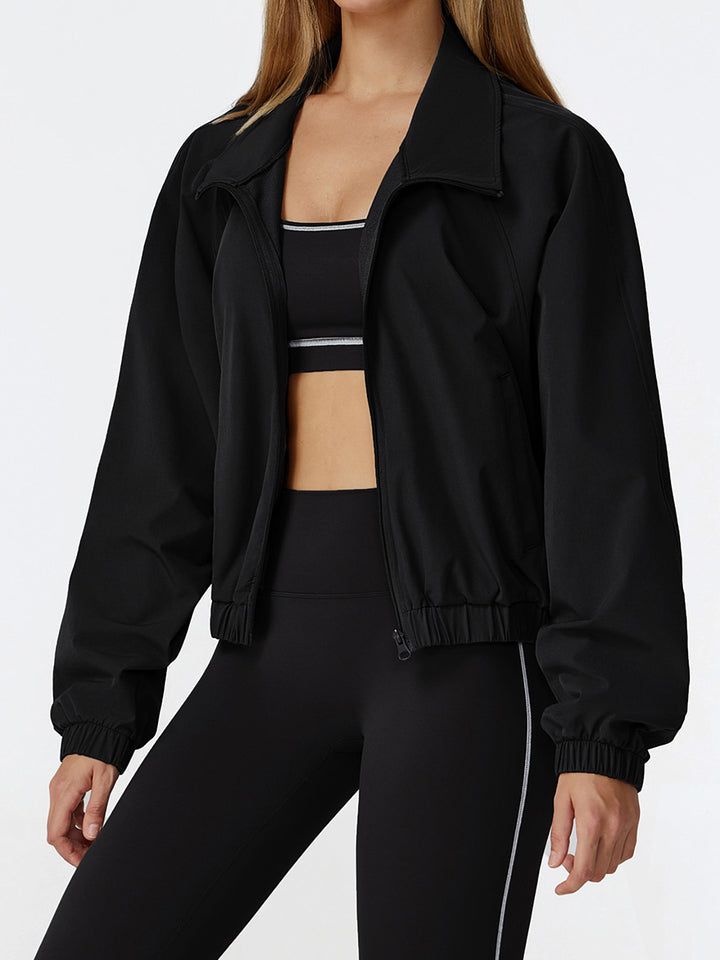 Stand Collar Full-Zip Sports Coat