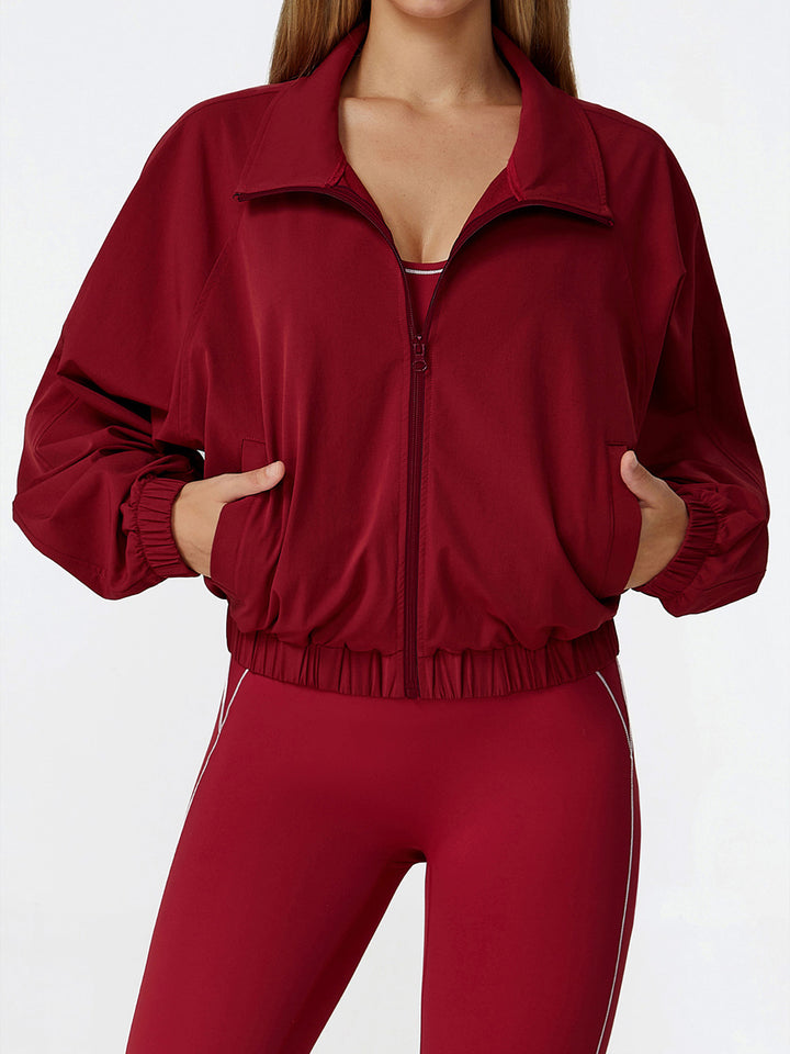 Stand Collar Full-Zip Sports Coat