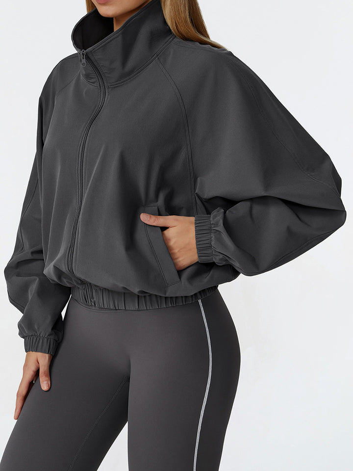Stand Collar Full-Zip Sports Coat