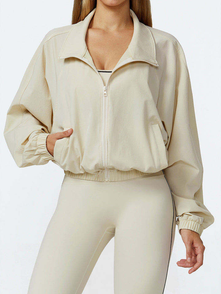 Stand Collar Full-Zip Sports Coat