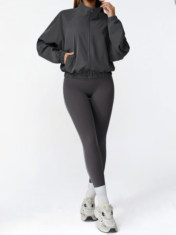 Stand Collar Full-Zip Sports Coat