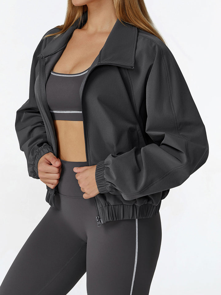 Stand Collar Full-Zip Sports Coat