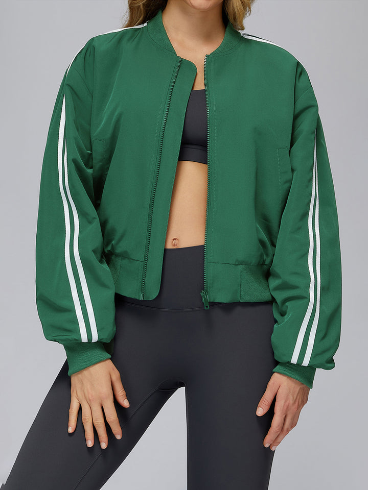 Stand Collar Full-Zip Windproof Jacket