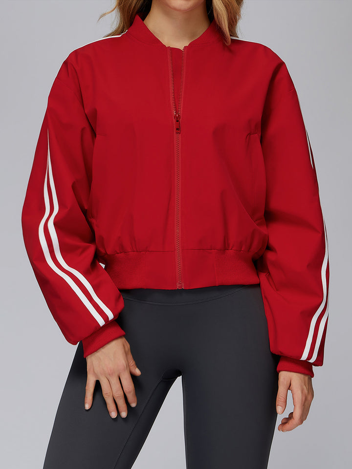 Stand Collar Full-Zip Windproof Jacket