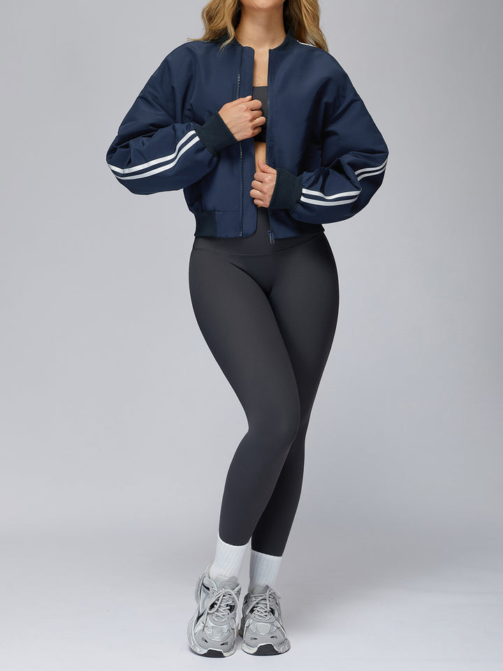 Stand Collar Full-Zip Windproof Jacket