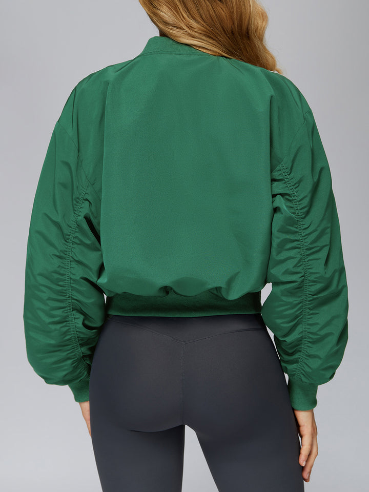 Stand Collar Full-Zip Windproof Jacket