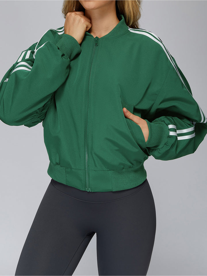 Stand Collar Full-Zip Windproof Jacket