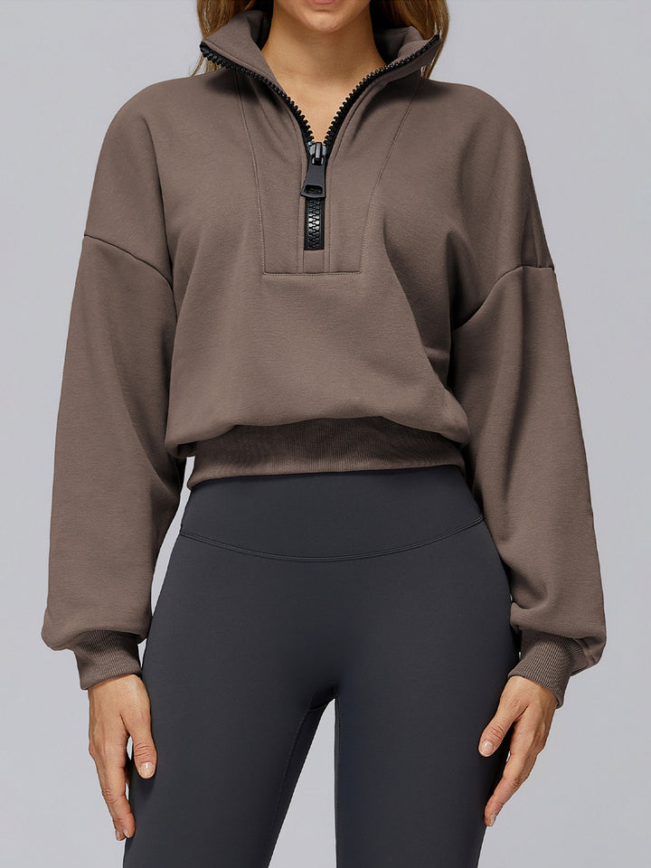 Stand Collar Half-Zip Polar Fleece Sports Coat