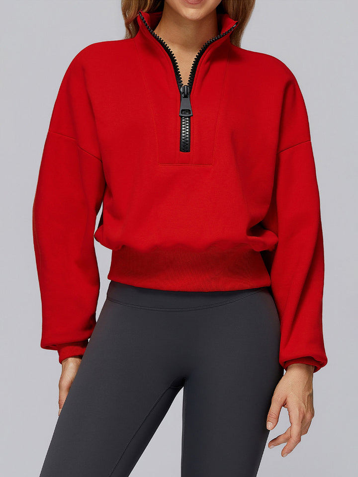 Stand Collar Half-Zip Polar Fleece Sports Coat
