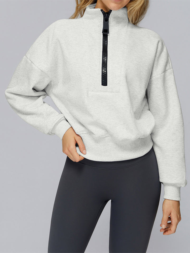 Stand Collar Half-Zip Polar Fleece Sports Coat