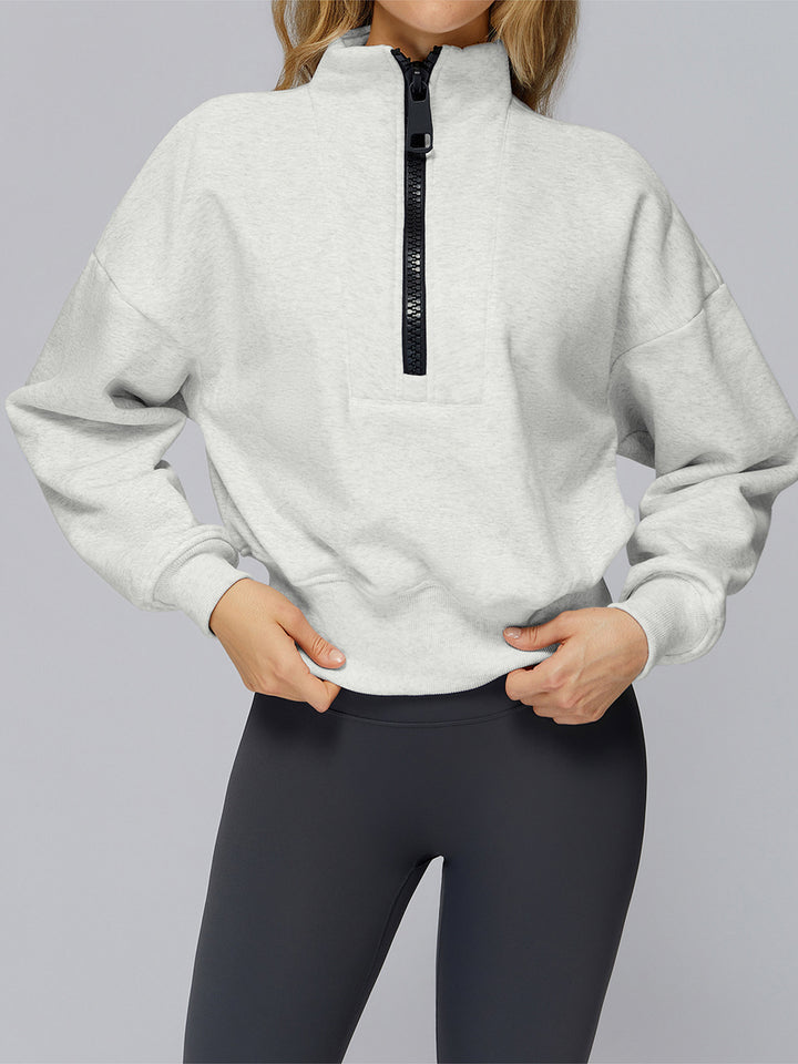 Stand Collar Half-Zip Polar Fleece Sports Coat
