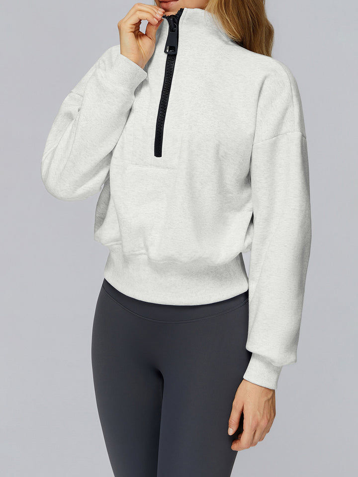 Stand Collar Half-Zip Polar Fleece Sports Coat