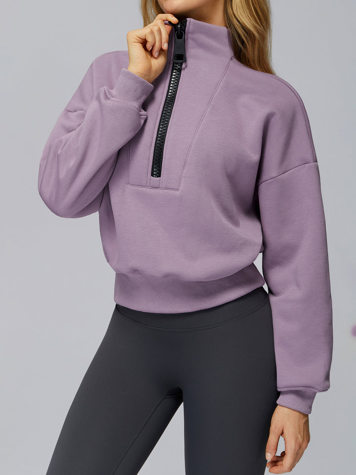 Stand Collar Half-Zip Polar Fleece Sports Coat