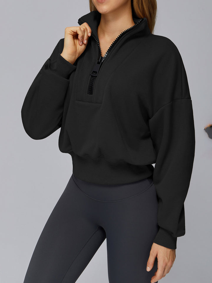 Stand Collar Half-Zip Polar Fleece Sports Coat