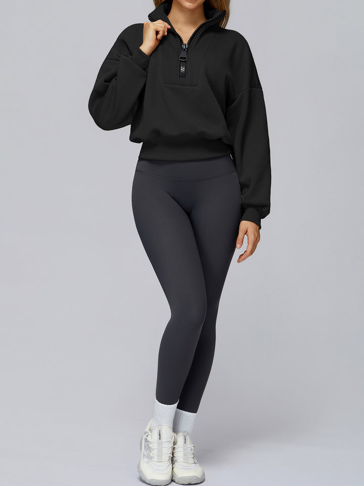 Stand Collar Half-Zip Polar Fleece Sports Coat