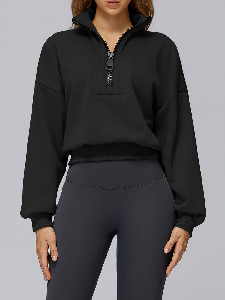 Stand Collar Half-Zip Polar Fleece Sports Coat