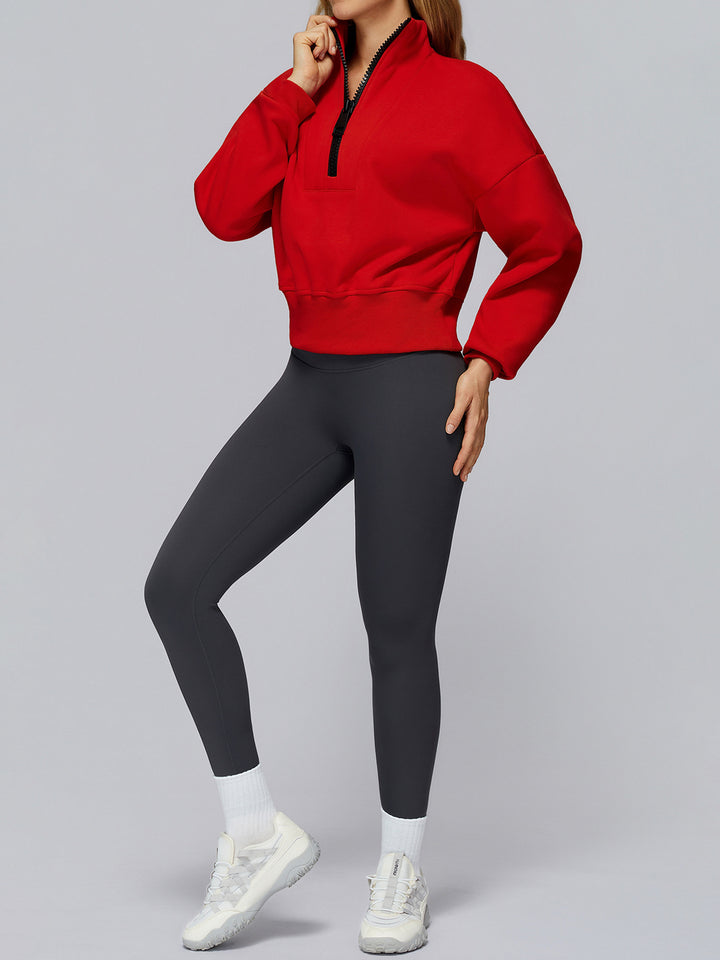 Stand Collar Half-Zip Polar Fleece Sports Coat