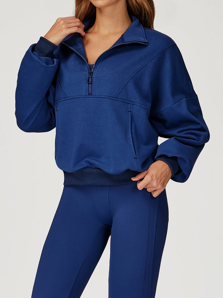 Stand Collar Half-Zip Sports Coat