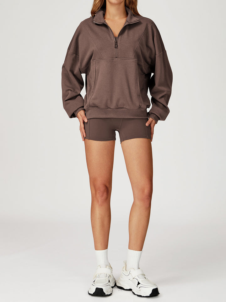 Stand Collar Half-Zip Sports Coat