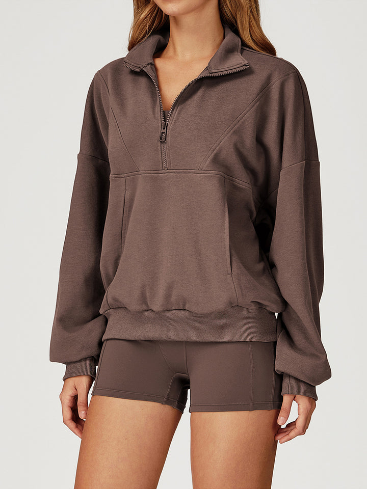 Stand Collar Half-Zip Sports Coat