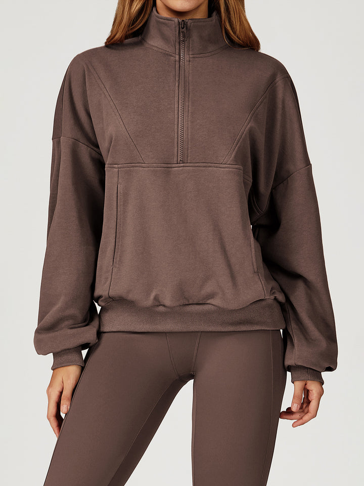 Stand Collar Half-Zip Sports Coat