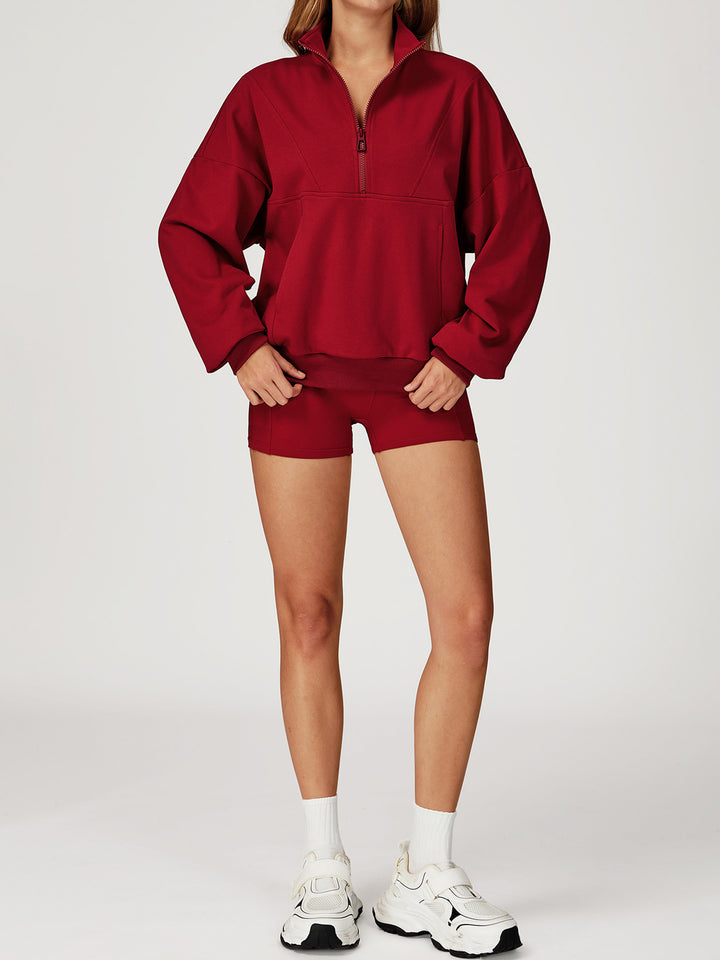 Stand Collar Half-Zip Sports Coat