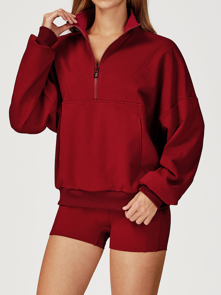 Stand Collar Half-Zip Sports Coat