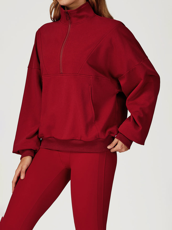 Stand Collar Half-Zip Sports Coat