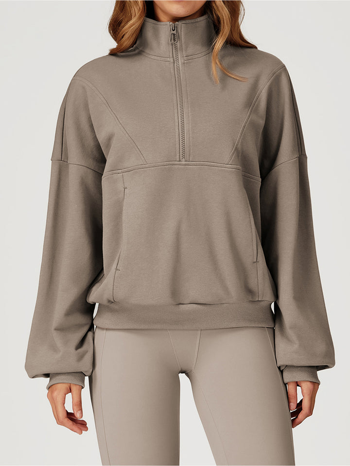 Stand Collar Half-Zip Sports Coat