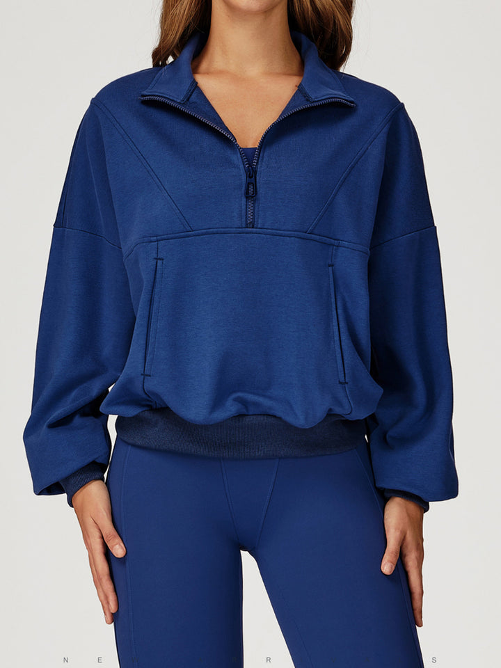 Stand Collar Half-Zip Sports Coat