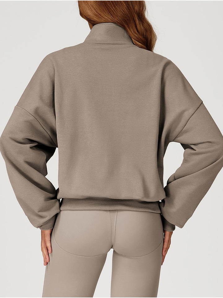 Stand Collar Half-Zip Sports Coat