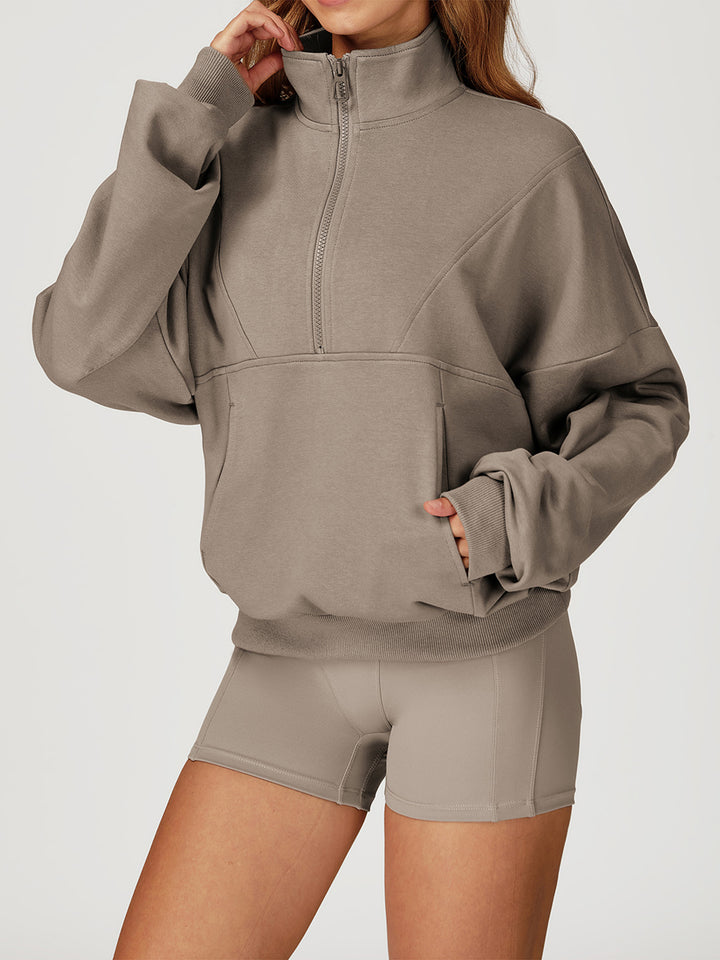 Stand Collar Half-Zip Sports Coat