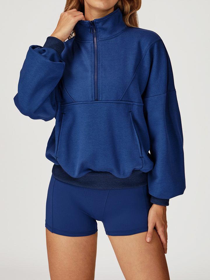 Stand Collar Half-Zip Sports Coat