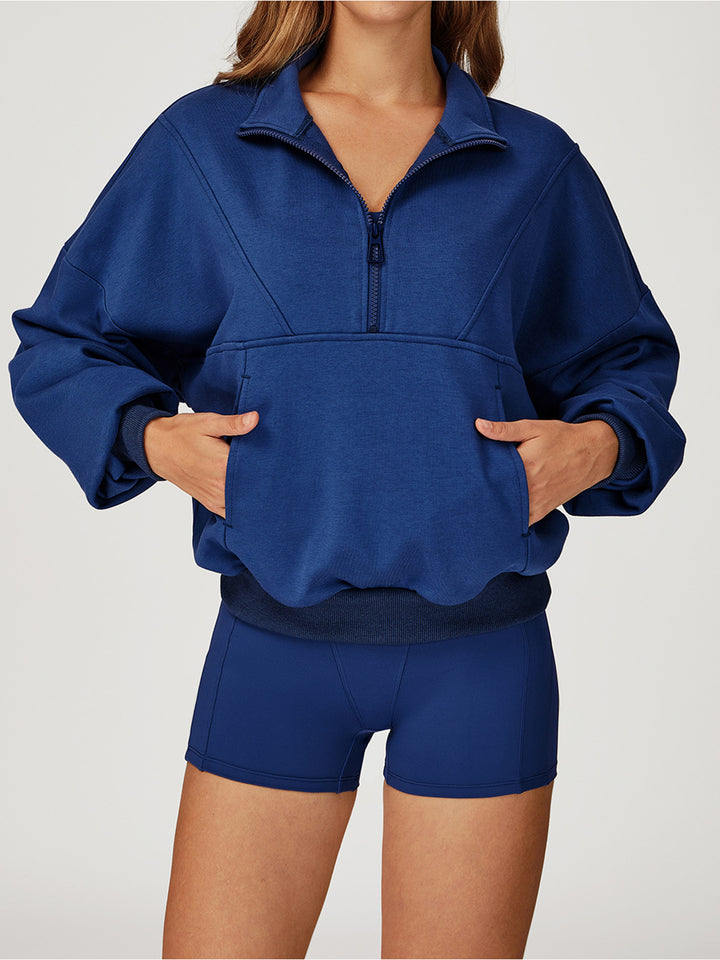 Stand Collar Half-Zip Sports Coat