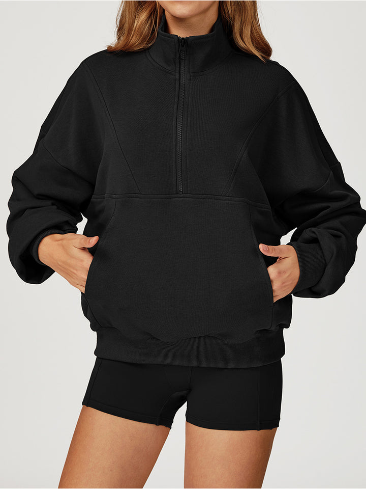 Stand Collar Half-Zip Sports Coat