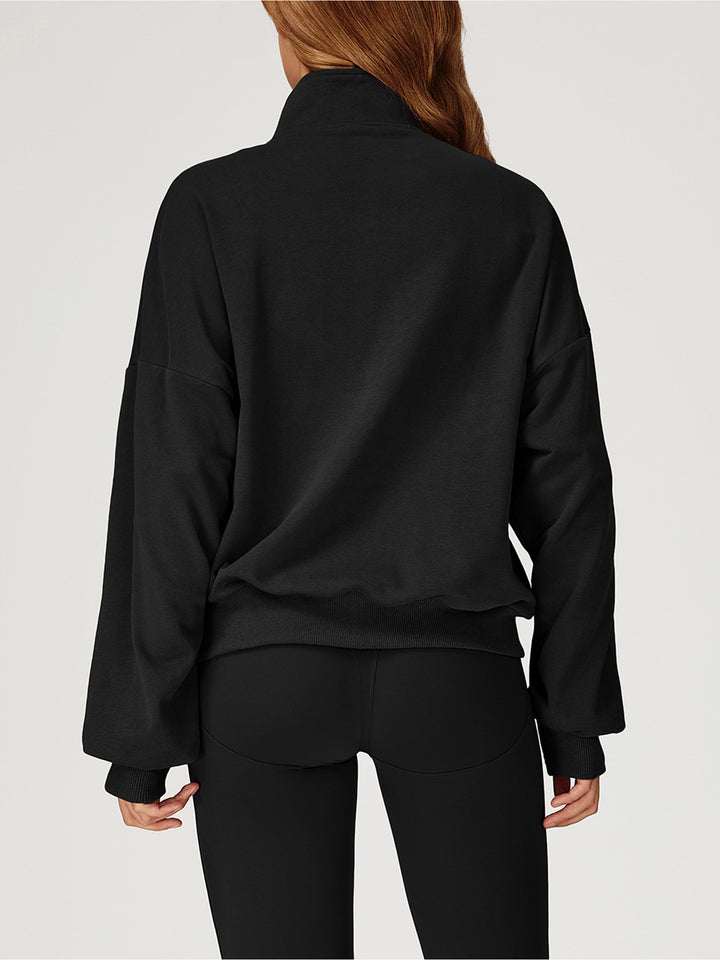 Stand Collar Half-Zip Sports Coat