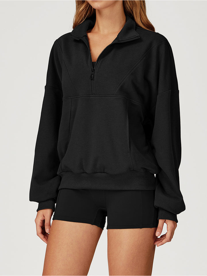 Stand Collar Half-Zip Sports Coat