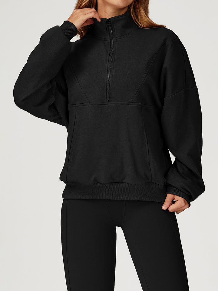 Stand Collar Half-Zip Sports Coat
