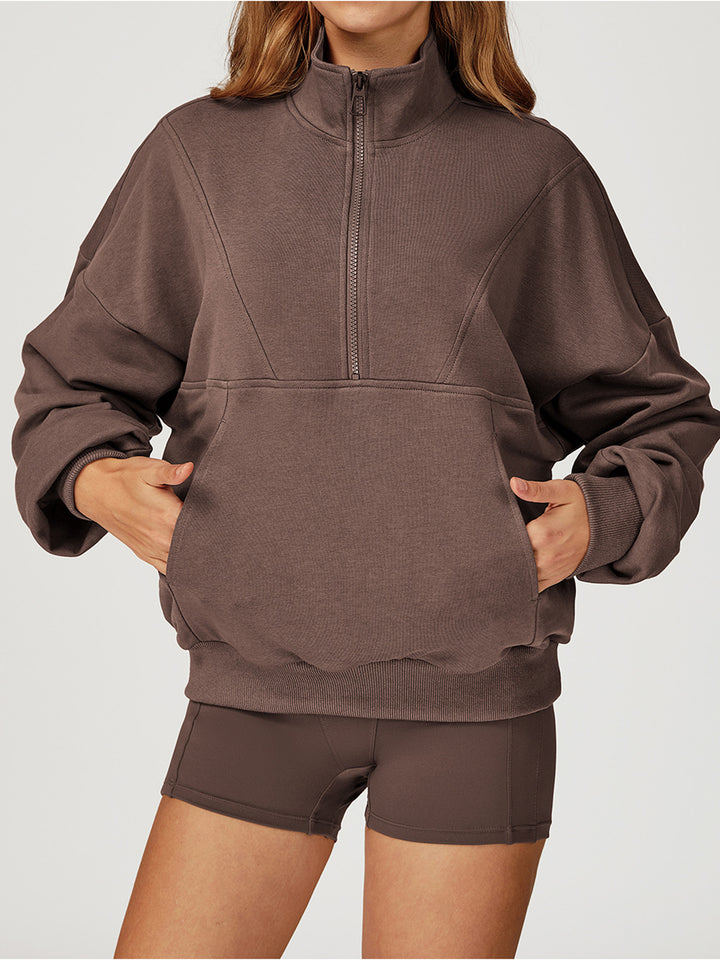 Stand Collar Half-Zip Sports Coat