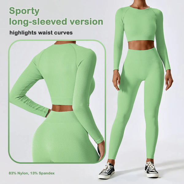 Thread Quick-drying Seamless Long Sleeve Sports Top